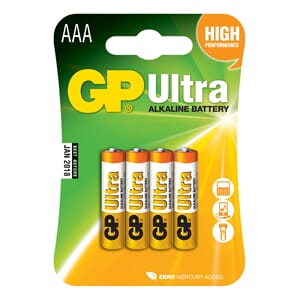 Batteri GP Ultra Plus Alkaline AAA 4pk