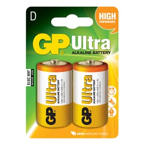 Batteri GP Ultra Plus Alkaline D 2pk