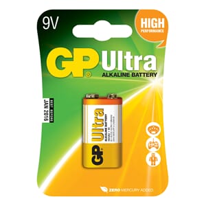 Batteri GP Ultra Plus Alkaline 9V 1pk