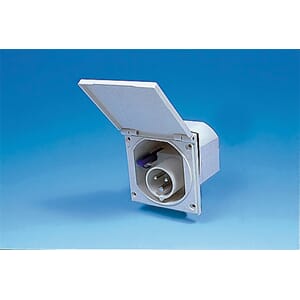 Inntak strøm utvendig 220V Hvit  100x100mm