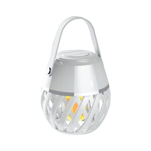 Lampe LED Flammeimmitasjon med håndtak Hvit