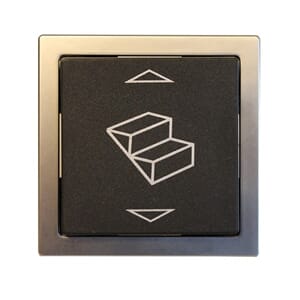 Strømbryter trapp. Farge: svart / ramme sølv.