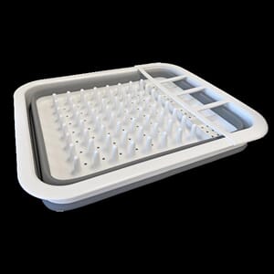 Sammenleggbart oppvaskstativ.