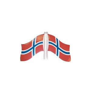 Selvklebende flagg Norge. 12 x 8 cm. Høyre + venstre