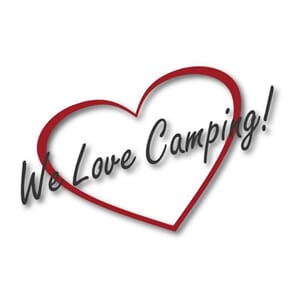 Klistremerke "We Love Camping" stor