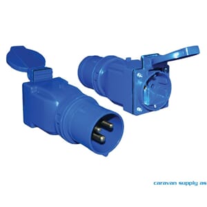 Adapter 220V hann CEE17 + hunn schuko